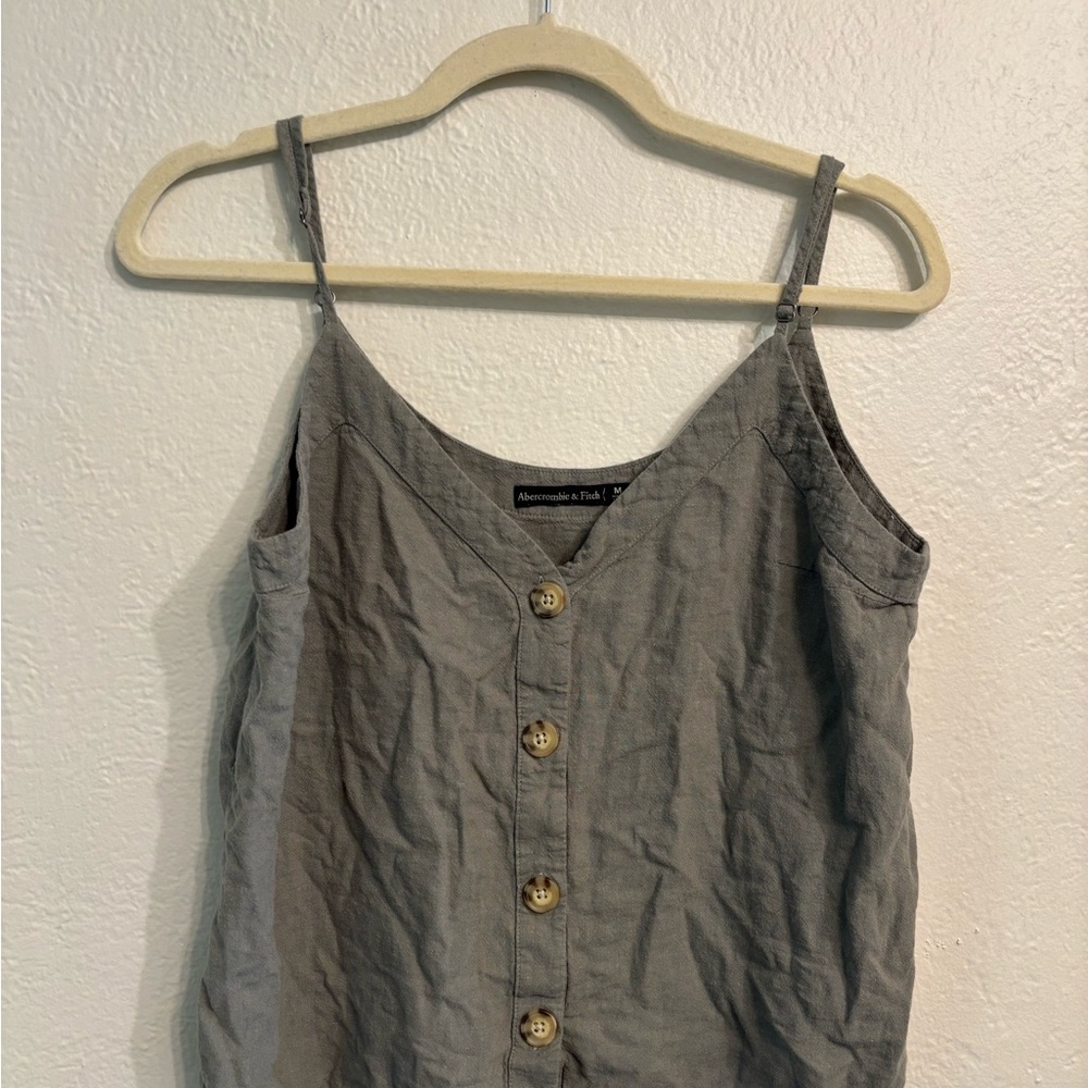 Abercrombie & Fitch Green Button-Front Camisole